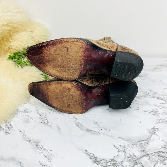 Corral Bronze/Black Sequins Butterfly Boots 7.5 - Picture 6 of 6